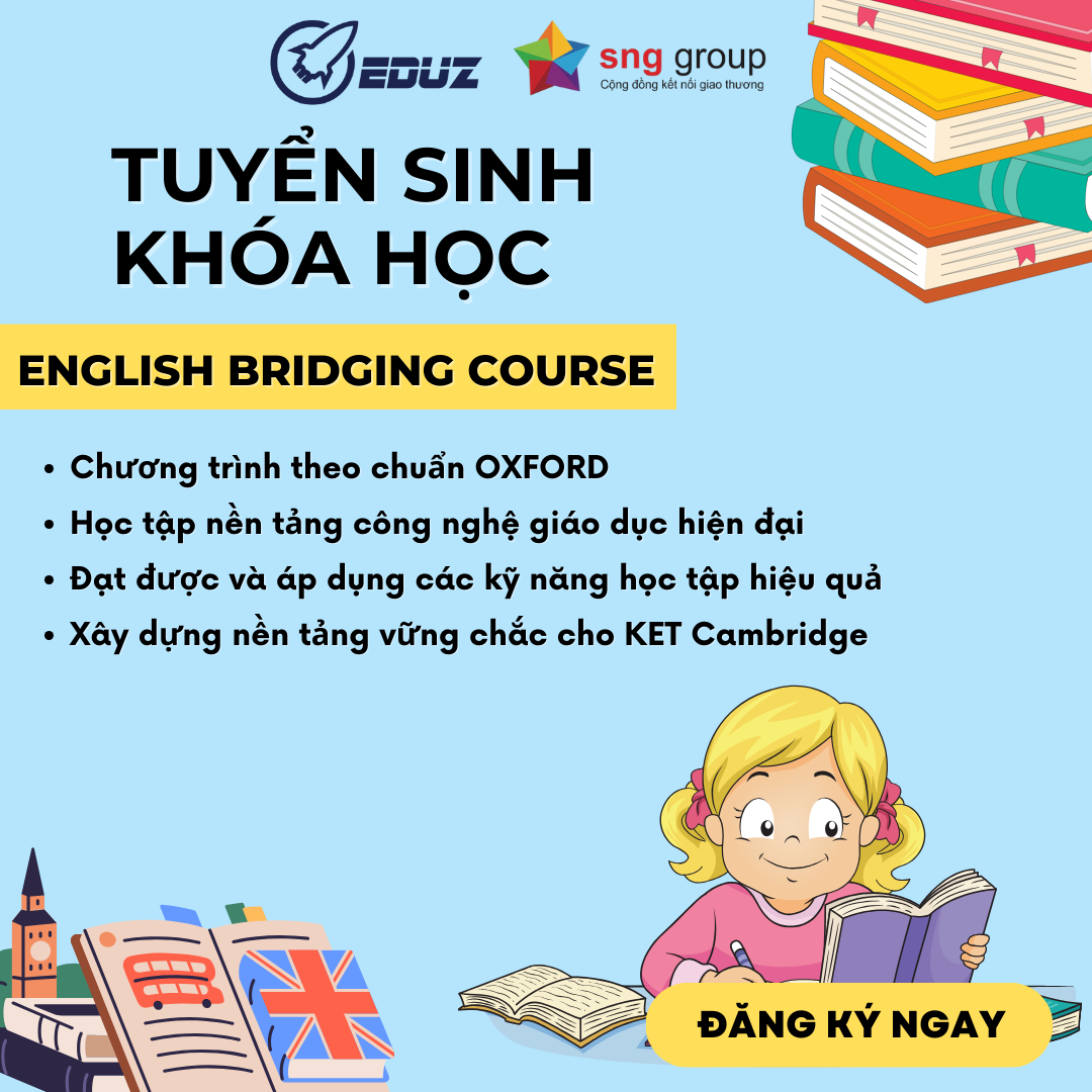 Tuyển sinh Khóa học English Bridging Course Pre-Ket